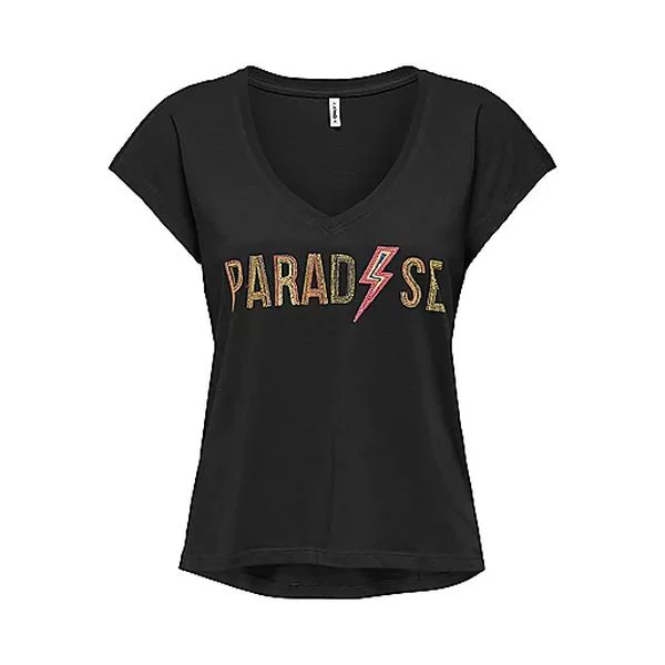 ONLIMELDA LIFE S/S VNECK BEADS TOP Tee-shirt à manches courtes femme ONLY - Image 2